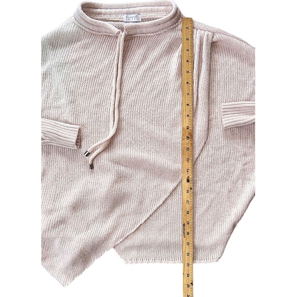 Fimfi Asymmetric Batwing Sleeve Pink & White Knitted Poncho Sweater S/M - Picture 2 of 7